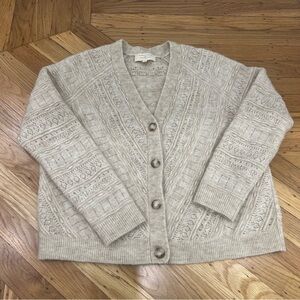 Sezane Eya Cardigan in Mottled Beige